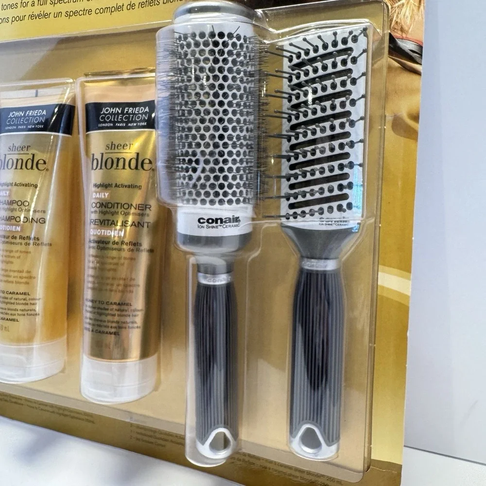 John‎ Frieda Sheer Blonde Highlight Activating CONAIR Gift Set Y2K NOS